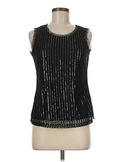 Pre-owned Laura Ashley Sleeveless Top Black Halter Neckline Tops