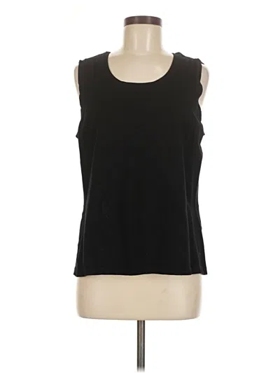 Pre-owned Laura Ashley Sleeveless Top Black Scoop Neck Tops