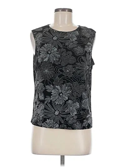 Pre-owned Laura Ashley Sleeveless Top Black Scoop Neck Tops