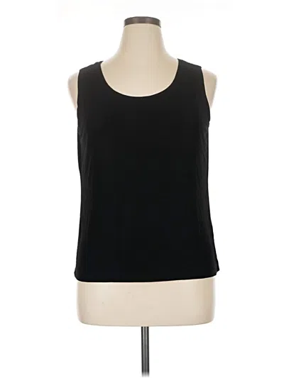 Pre-owned Laura Ashley Sleeveless Top Black Scoop Neck Tops