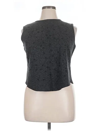 Pre-owned Laura Ashley Sleeveless Top Gray Halter Neckline Tops
