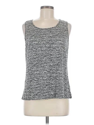 Pre-owned Laura Ashley Sleeveless Top Gray Scoop Neck Tops