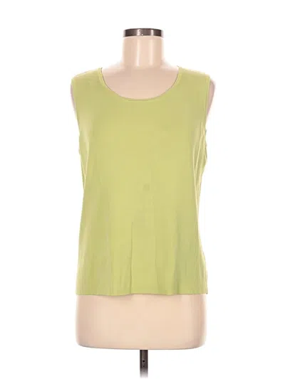 Pre-owned Laura Ashley Sleeveless Top Green Scoop Neck Tops