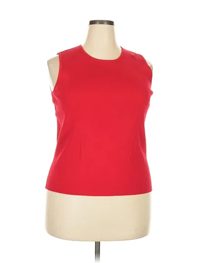Pre-owned Laura Ashley Sleeveless Top Red Crew Neck Tops
