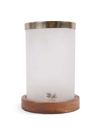 Laura Ashley Small Hurricane In Frosted Glass