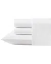 Laura Ashley Solid 100% Cotton 400 Thread Count Percale Sheet Set In White