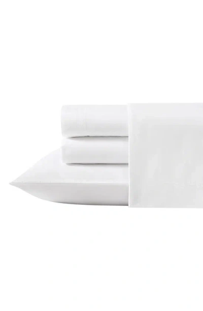 Laura Ashley Solid 4-piece Cotton Sateen Sheet Set In White