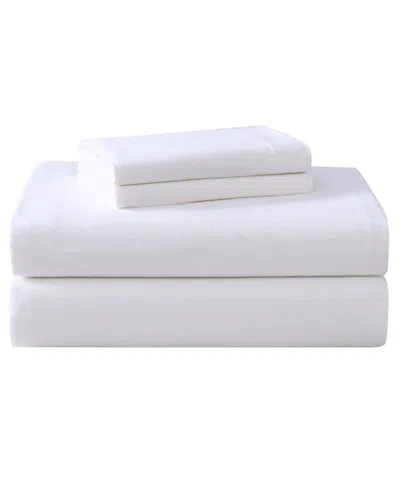 Laura Ashley Solid Cotton Flannel 4-pc. Sheet Set, Full In True White