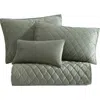 Laura Ashley Solid Diamond Quilt Set In Dark Green