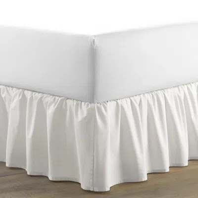 Laura Ashley Solid Ruffled Cotton Bedskirt, King In White