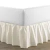 Laura Ashley Solid Ruffled Cotton Bedskirt, Twin In Beige