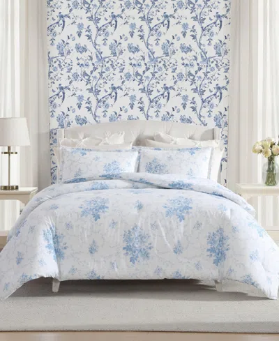 LAURA ASHLEY SOPHIA COTTON 2-PC. DUVET COVER SET, TWIN
