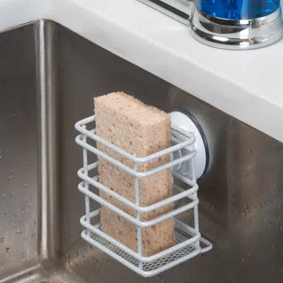 Laura Ashley Speckled Steel Sponge Holder In White
