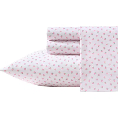 Laura Ashley Sweet Lady Bug Print Microfiber Sheet Set In Pink