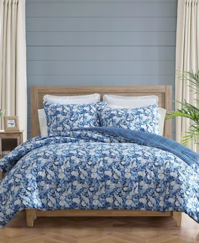 Laura Ashley Sweet Memories Reversible Comforter Sets In Indigo Blue