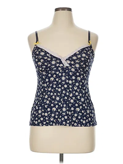 Pre-owned Laura Ashley Tank Top Blue Strapless Neckline Tops