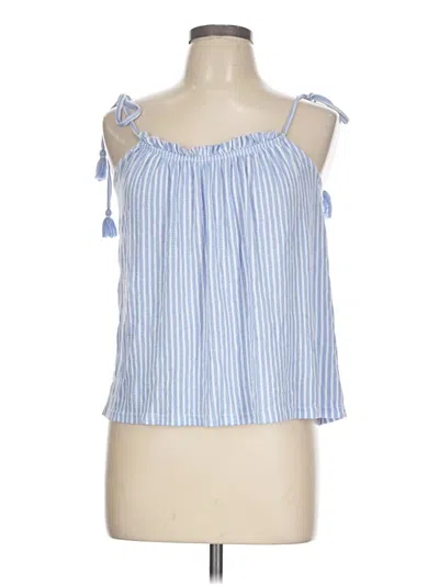 Pre-owned Laura Ashley Tank Top Blue Strapless Neckline Tops