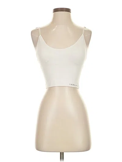 Pre-owned Laura Ashley Tank Top Ivory Strapless Neckline Tops In White