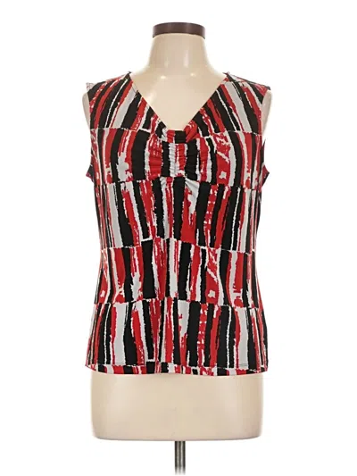 Pre-owned Laura Ashley Tank Top Red Halter Neckline Tops