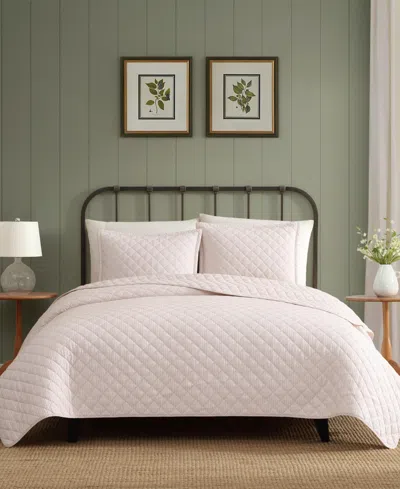 Laura Ashley Tessa's Ticking Stripe Reversible 2-pc. Quilt Set, Twin In Neutral