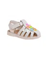 Laura Ashley Toddler Girls Flower Detail Closed Toe Sandals In White