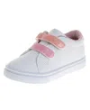 Laura Ashley Toddler Little Girl Hook And Loop Casual Sneakers In White,pink