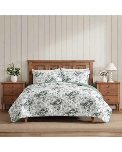 Laura Ashley Toile Delight 100% Printed Cotton Quilt Set In Multi