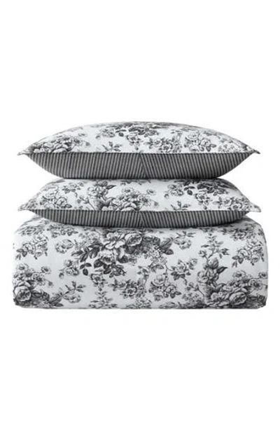 Laura Ashley Toile Delight Cotton Comforter & Sham Set In Black
