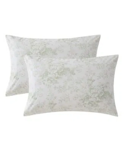 Laura Ashley Toile Delight Cotton Percale Pillowcase Pair In Gray