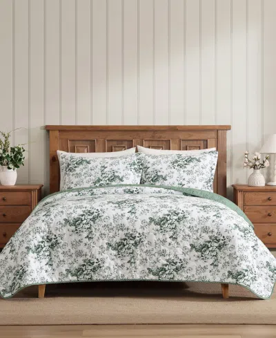 Laura Ashley Toile Delight Reversible 2-pc. Quilt Set, Twin In Green