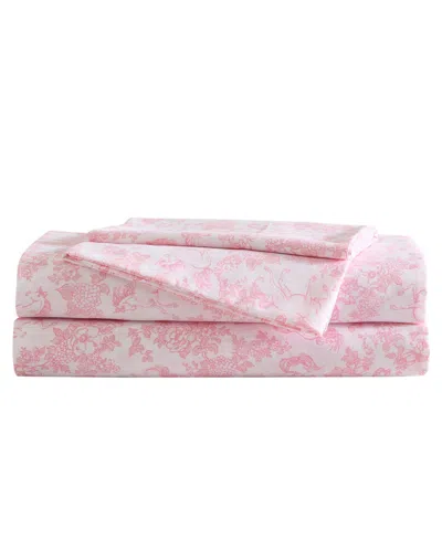 Laura Ashley Toile Unicorn Microfiber 4-pc. Sheet Set, Queen In Pink