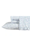 Laura Ashley 200 Thread Count Roseford Percale Pillowcase In White/cottage Blue