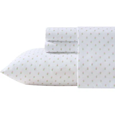 Laura Ashley Violet Print Microfiber Sheet Set In Multi