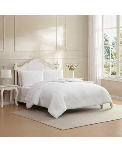 Laura Ashley Waffle Bella Comforter Set In White
