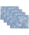 Laura Ashley Walled Garden Cork Placemats Set Of 4, 16" X 12" In Walled Garden