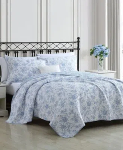 Laura Ashley Walled Garden Quilt Set In Skydust Blue