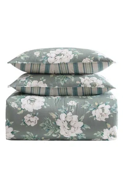 Laura Ashley Wisley Floral 7-piece Cotton Comforter Set In Sage Green