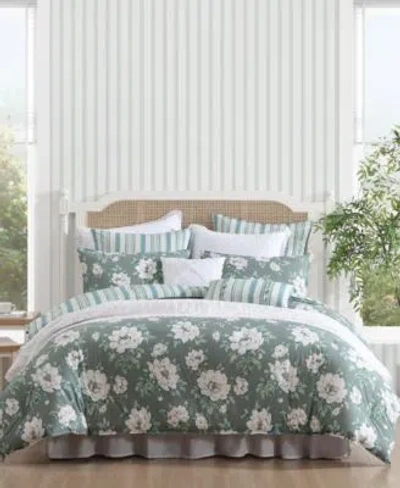 Laura Ashley Wisley Floral Reversible Comforter Sets In Sage Green