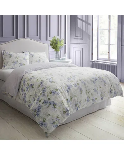 Laura Ashley Wisteria Microfleece Duvet Cover Set In Grey