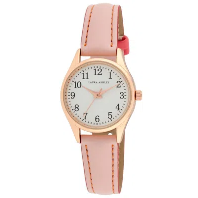Pre-owned Laura Ashley Women's 30mm Vegan Leather Strap Watch (la2092) In Pink