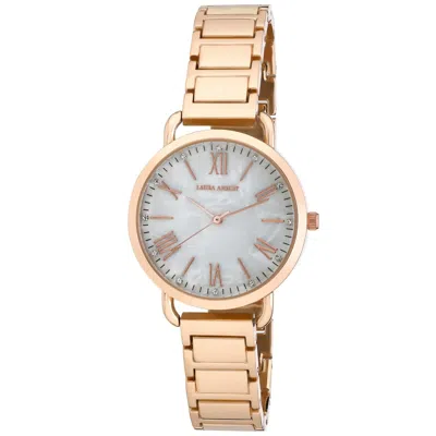 Pre-owned Laura Ashley Women's 33mm Horse Bit Bracelet Watch (laa2058) In Rose Gold