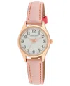 Laura Ashley Women's Quartz Pink Faux Leather Watch 30mm In Pink