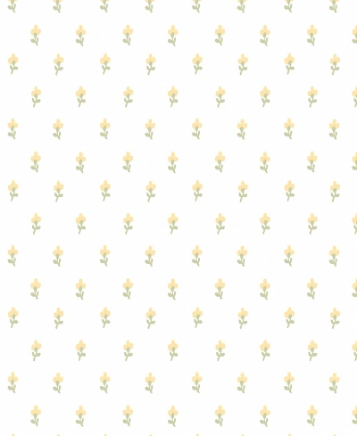 Laura Ashley Wood Violet Removable Wallpaper In Ochre Yellow