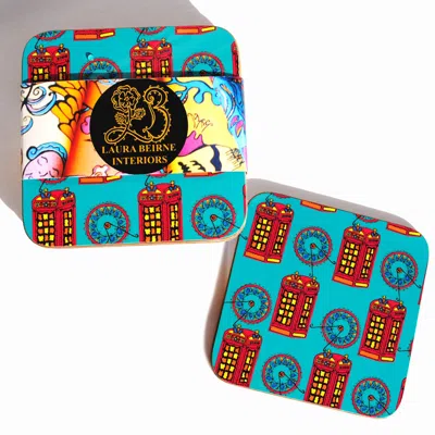 Laura B Interiors Set Of 6 The British Accent Coasters In Multi