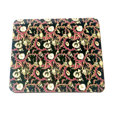 Laura B Interiors The Gold Decorative Thistle Set Of Four Placemats In Multi