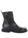 Laura B Zip Leather Boots In Black