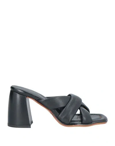 Laura Bellariva Woman Sandals Black Size 7 Leather