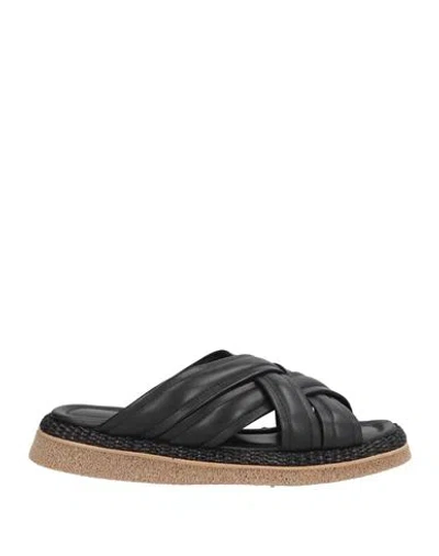 Laura Bellariva Woman Sandals Black Size 8 Leather