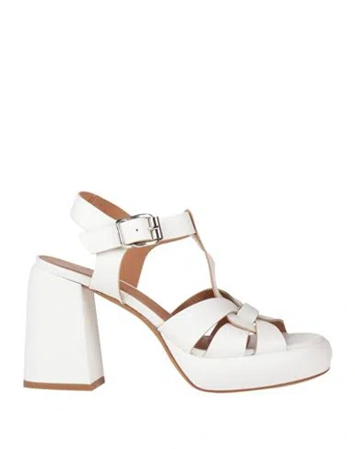Laura Bellariva Woman Sandals White Size 7 Calfskin