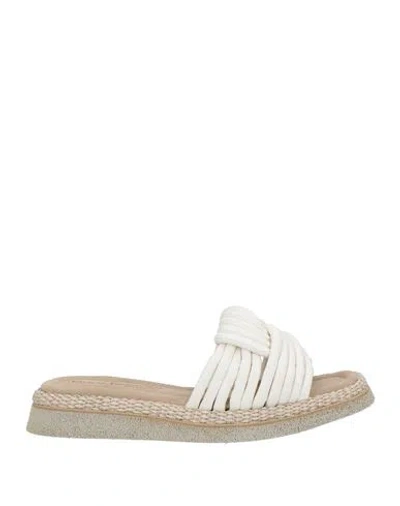 Laura Bellariva Woman Sandals White Size 7 Leather In Multi